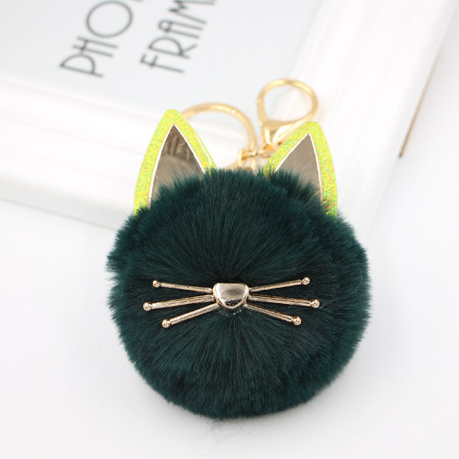 Wholesale Cute Girls Cat Fur Ball Keychains ACC-KC-Zuge011