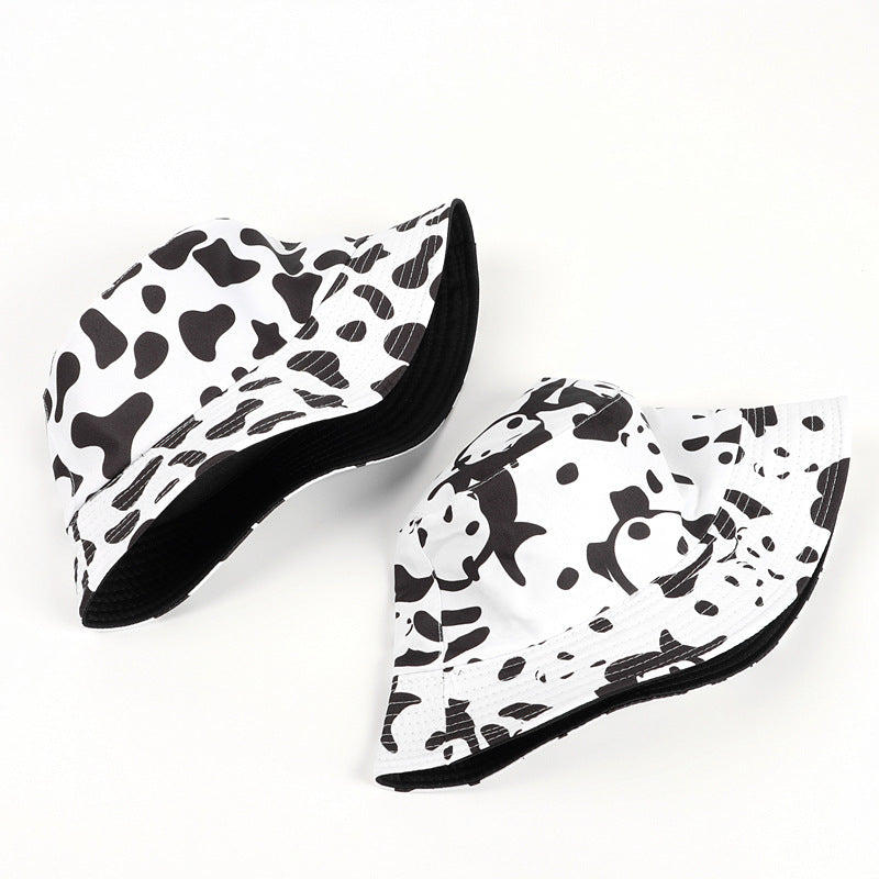 Wholesale Cartoon Panda Bucket Hat Cow Double Sided Flat Top ACC-HT-LueLan011