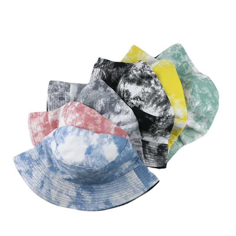 Wholesale  tie-dyed fisherman hat  double-sided basin hat bucket hat