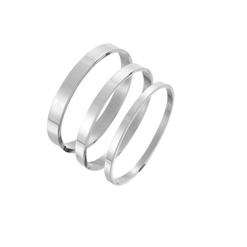 Wholesale  buckle smooth stainless steel bracelet