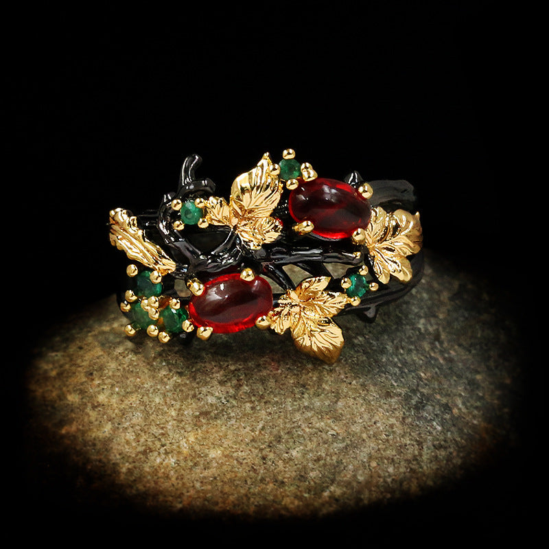 Wholesale  fashion popular colorful flower Angel two-color ring