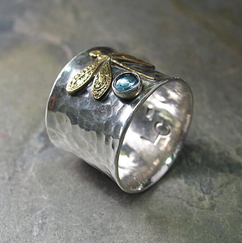 Wholesale Vintage European Dragonfly Ring in Silver Alloy - Wedding Gift Boutique Resale