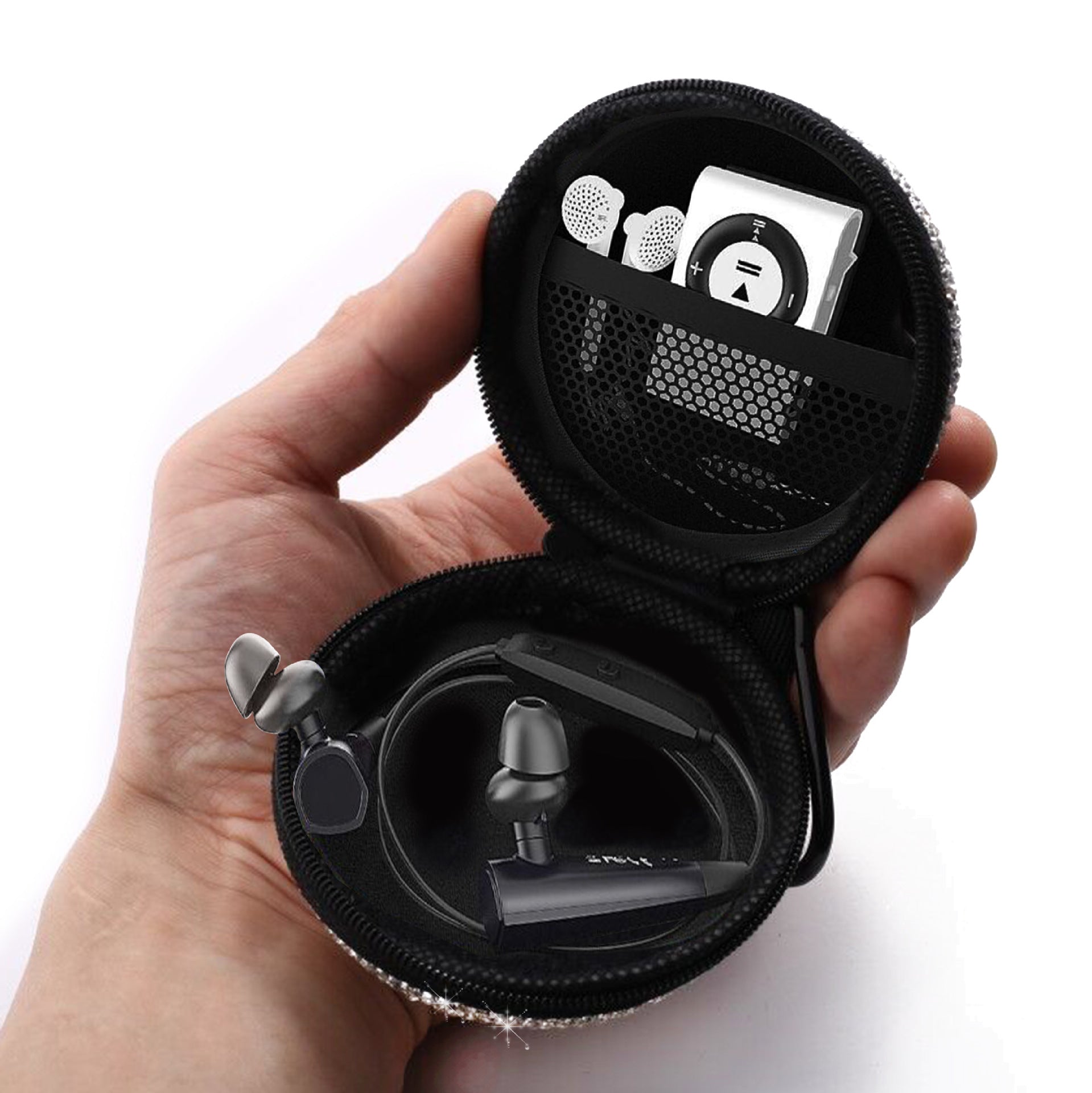 Wholesale Rhinestone Headphone Bag Portable Storage Bag Keychain ACC-KC-ZW003