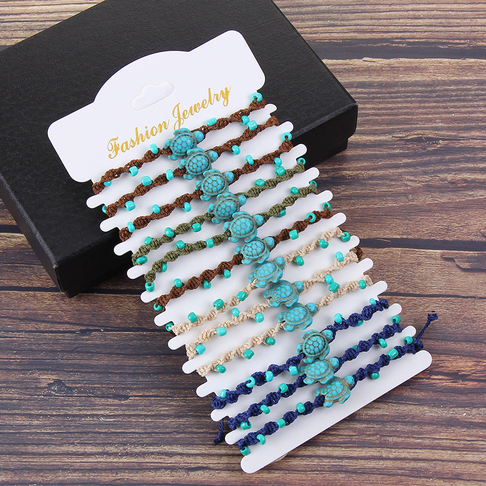 Wholesale Bohemian Turquoise Shell Rice Beads Bracelet ACC-BT-Zheq007