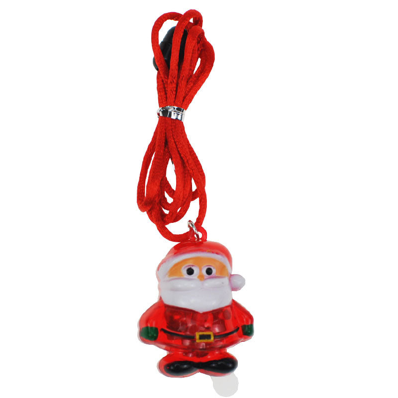 Wholesale 5pcs Christmas LED Snowman Pendant Necklace Dopamine Luminous Necklaces ACC-NE-ChuanSha001