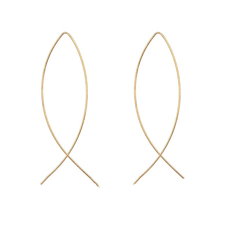 Wholesale Copper Fish Shape Handmade Hoop Earrings