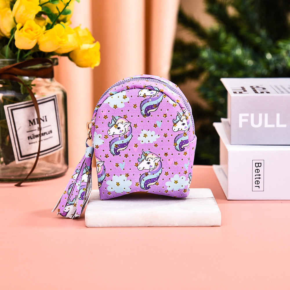 Wholesale Cartoon Unicorn Mini PU Coin Purse Keychain Keychain Wallet ACC-KC-GuoRan003