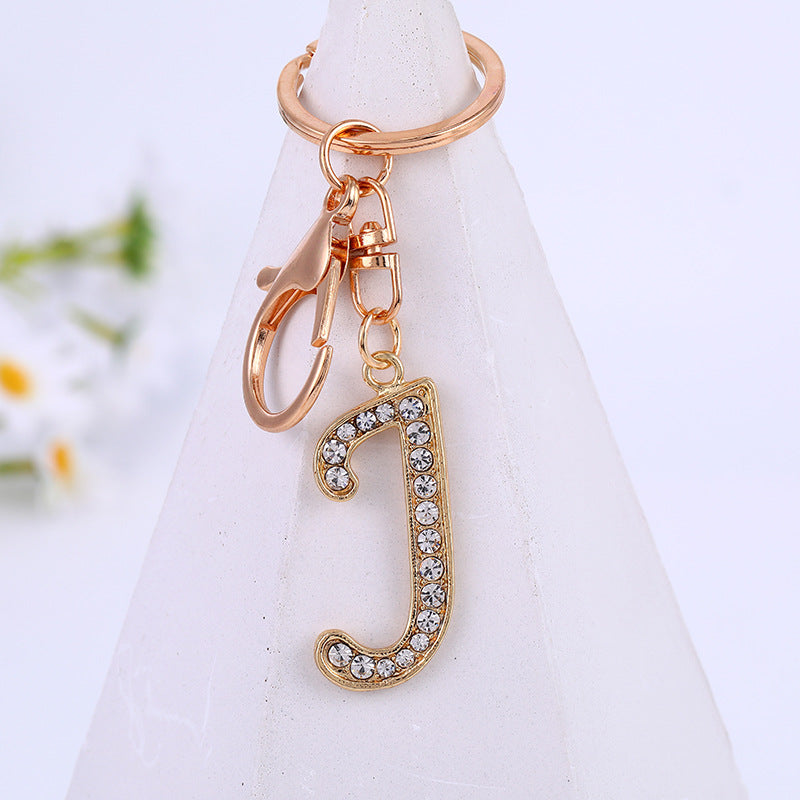 Wholesale Rhinestone Letter Metal Keychain ACC-KC-YuanFei004