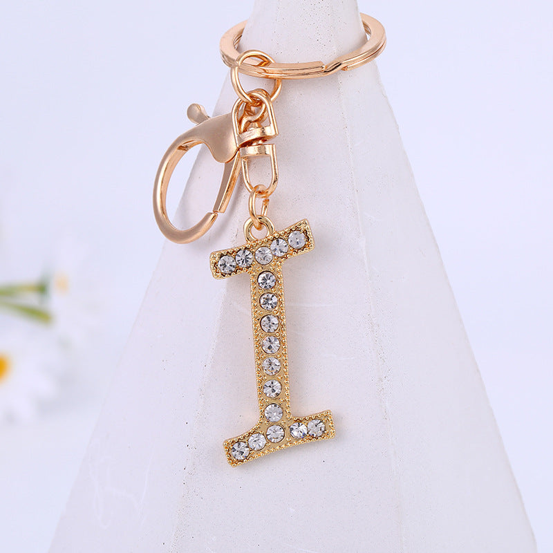 Wholesale Rhinestone Letter Metal Keychain ACC-KC-YuanFei004