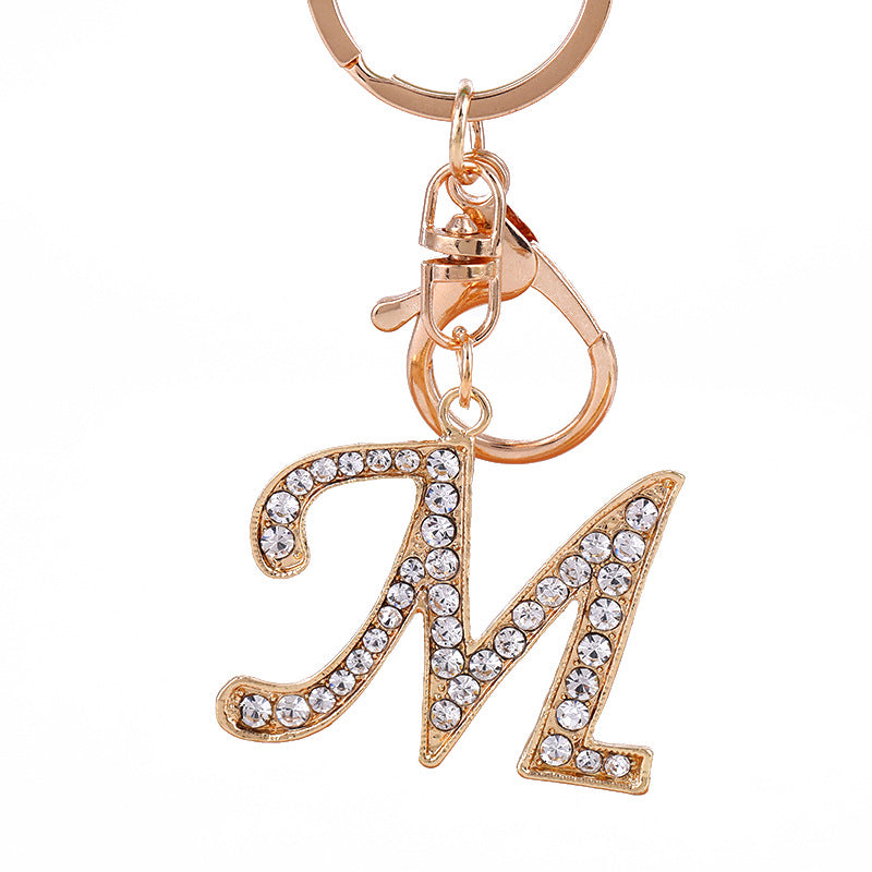 Wholesale Rhinestone Letter Metal Keychain ACC-KC-YuanFei004