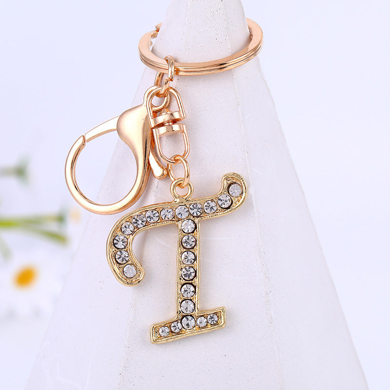 Wholesale Rhinestone Letter Metal Keychain ACC-KC-YuanFei004