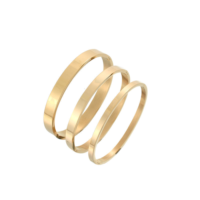 Wholesale  buckle smooth stainless steel bracelet