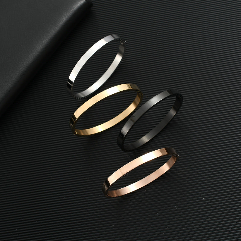 Bracciale in acciaio inossidabile liscio con fibbia all'ingrosso