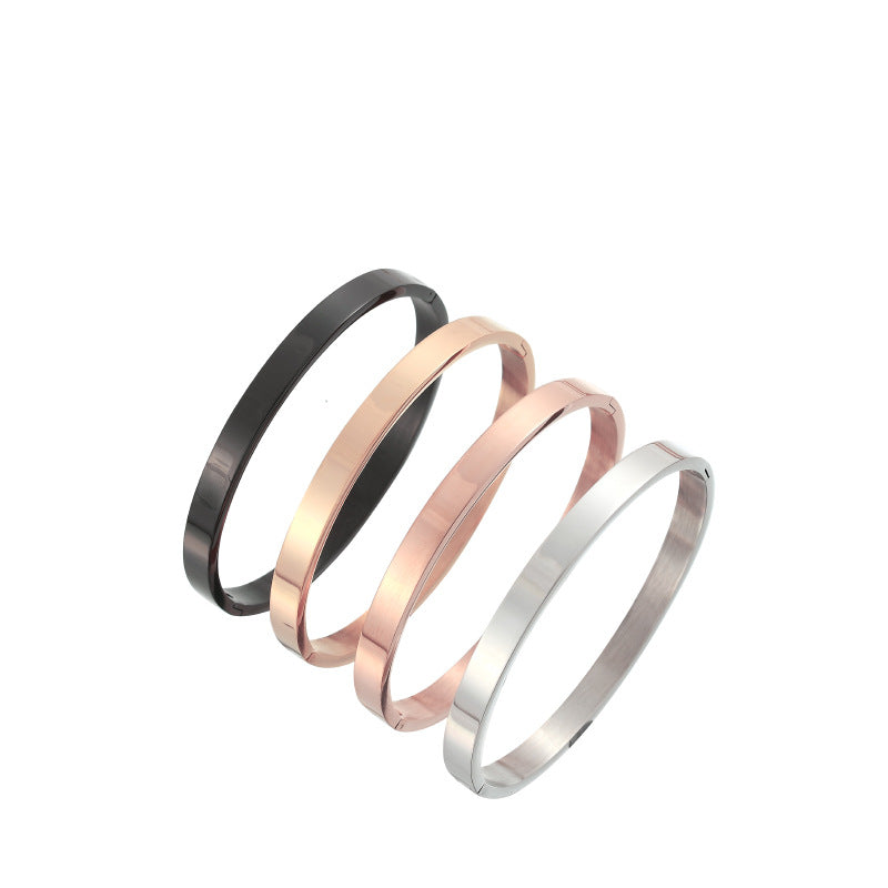 Wholesale  buckle smooth stainless steel bracelet