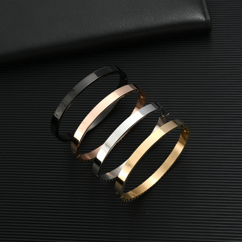 Wholesale  buckle smooth stainless steel bracelet