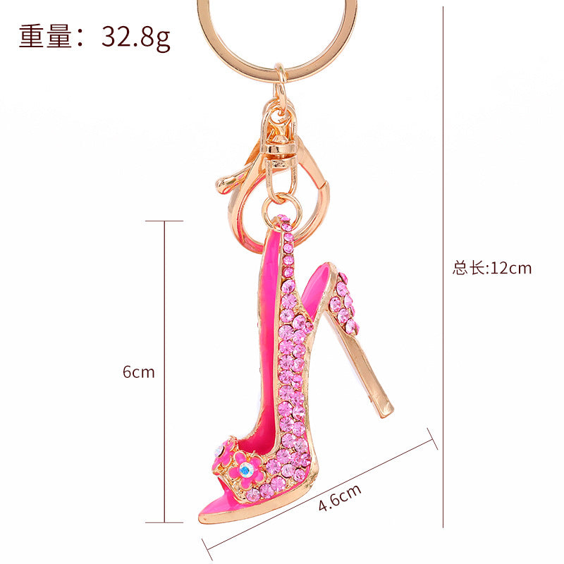 Wholesale High Heels Rhinestone Alloy Keychain ACC-KC-YuanFei006