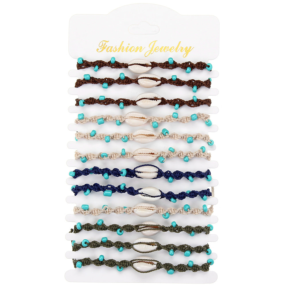 Wholesale Bohemian Turquoise Shell Rice Beads Bracelet ACC-BT-Zheq007