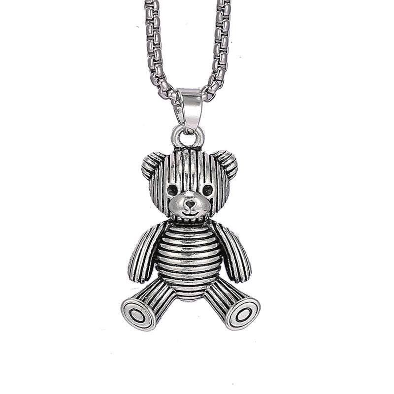 Wholesale Bear Necklace Hip Hop Rabbit Pendant Sweater Chain Titanium Steel Long Necklace ACC-NE-BYJY002