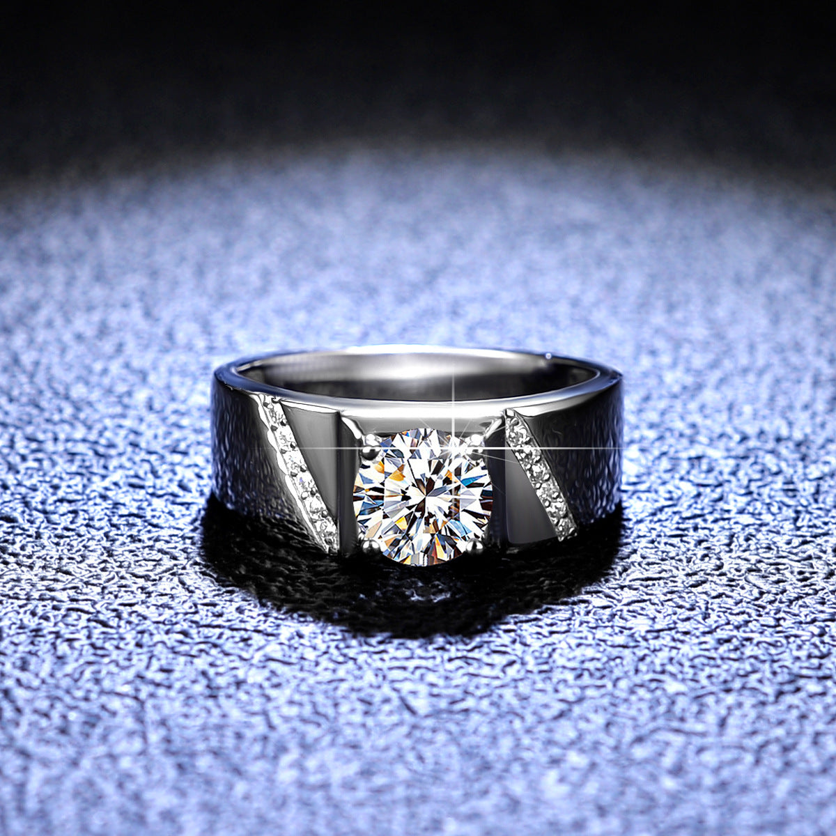 Wholesale 4MM rectangular striped stainless steel ring