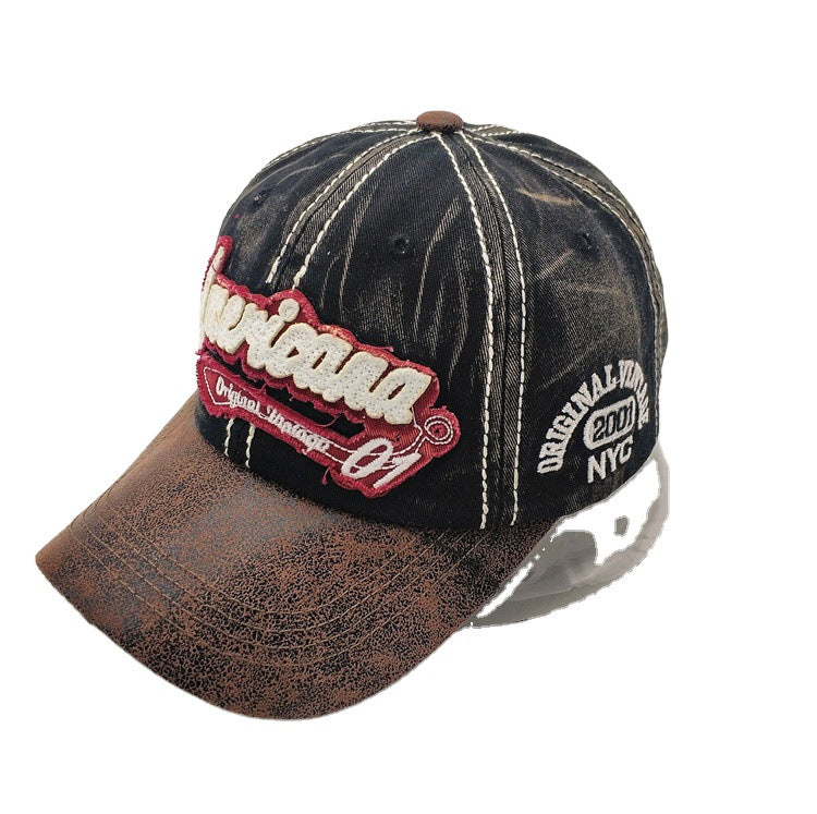 Wholesale Washed patch letter embroidered baseball cap