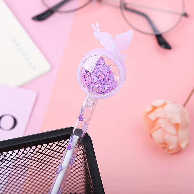 Wholesale Creative sequins butterfly neutral pen