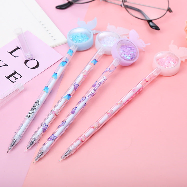 Wholesale Creative sequins butterfly neutral pen
