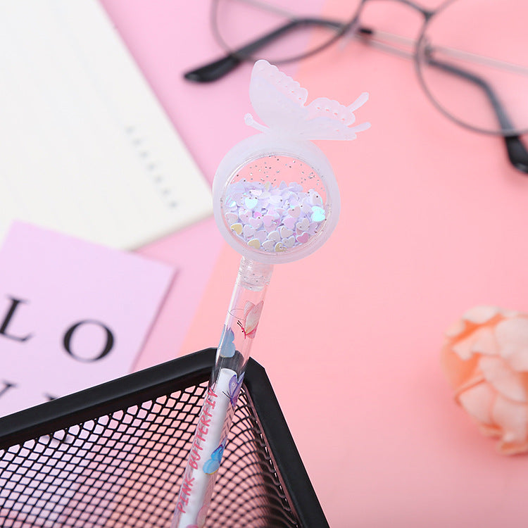 Wholesale Creative sequins butterfly neutral pen