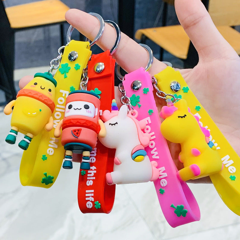 Wholesale cute cartoon silicone keychains