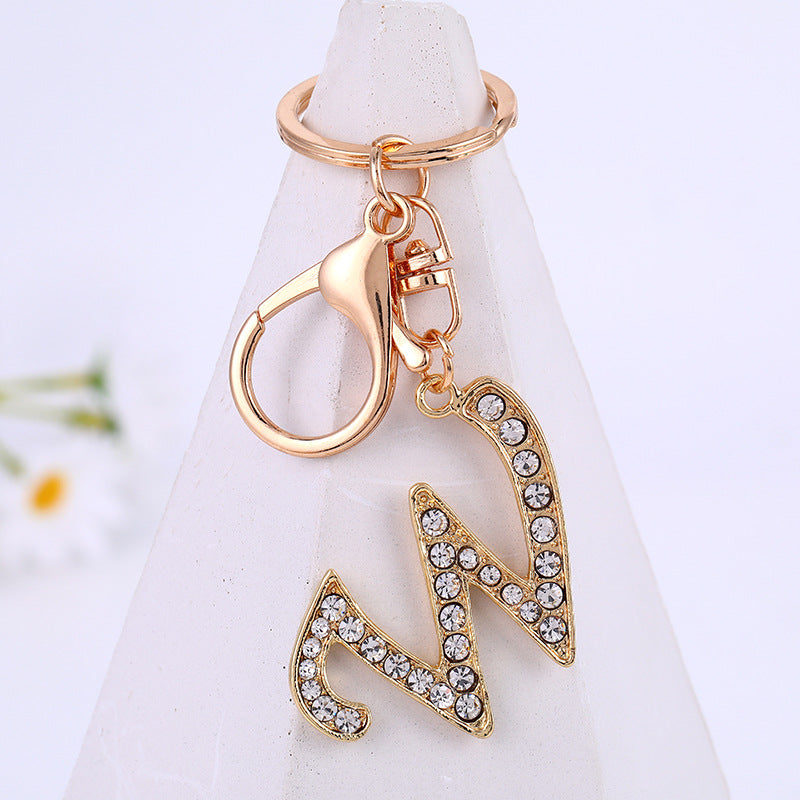 Wholesale Rhinestone Letter Metal Keychain ACC-KC-YuanFei004