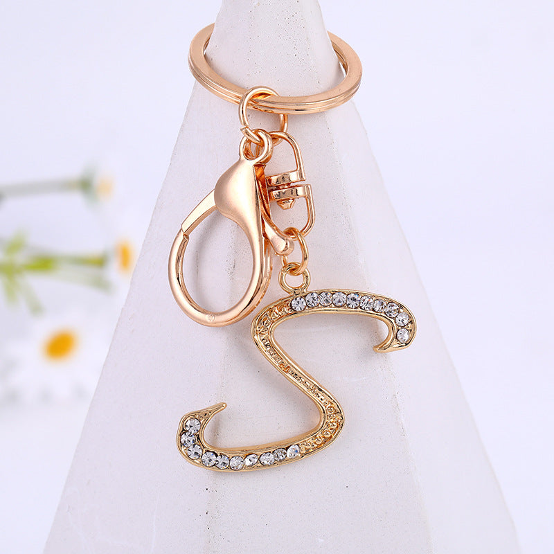 Wholesale Rhinestone Letter Metal Keychain ACC-KC-YuanFei004