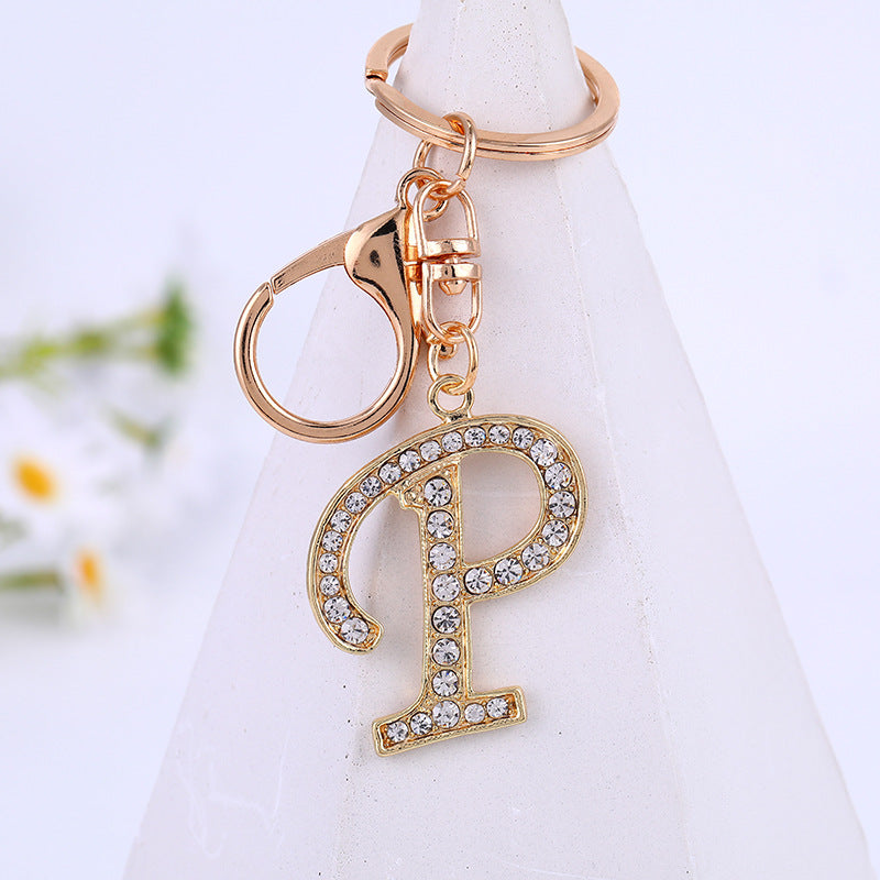 Wholesale Rhinestone Letter Metal Keychain ACC-KC-YuanFei004