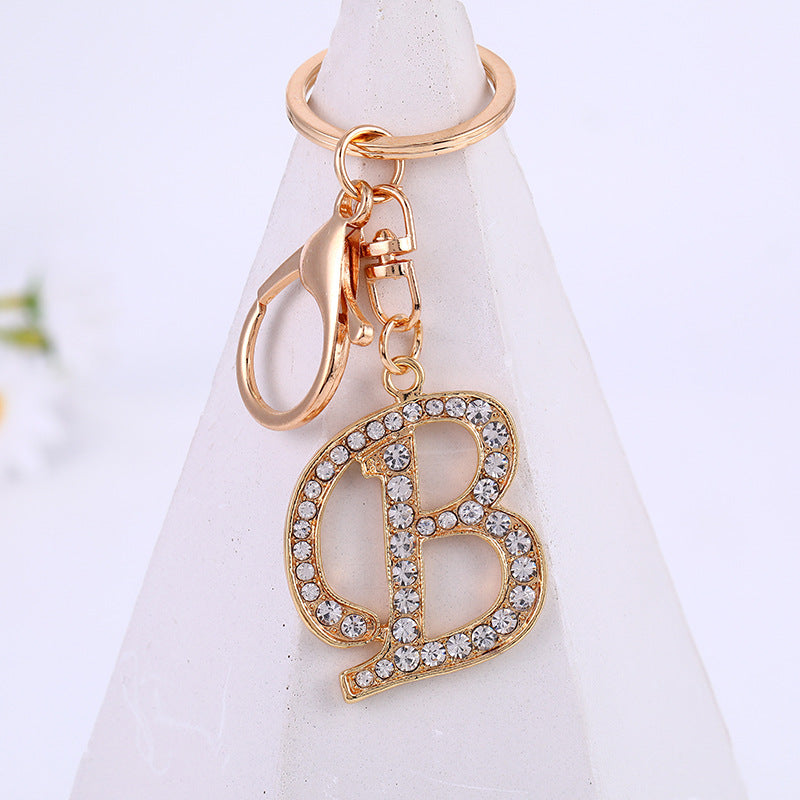 Wholesale Rhinestone Letter Metal Keychain ACC-KC-YuanFei004