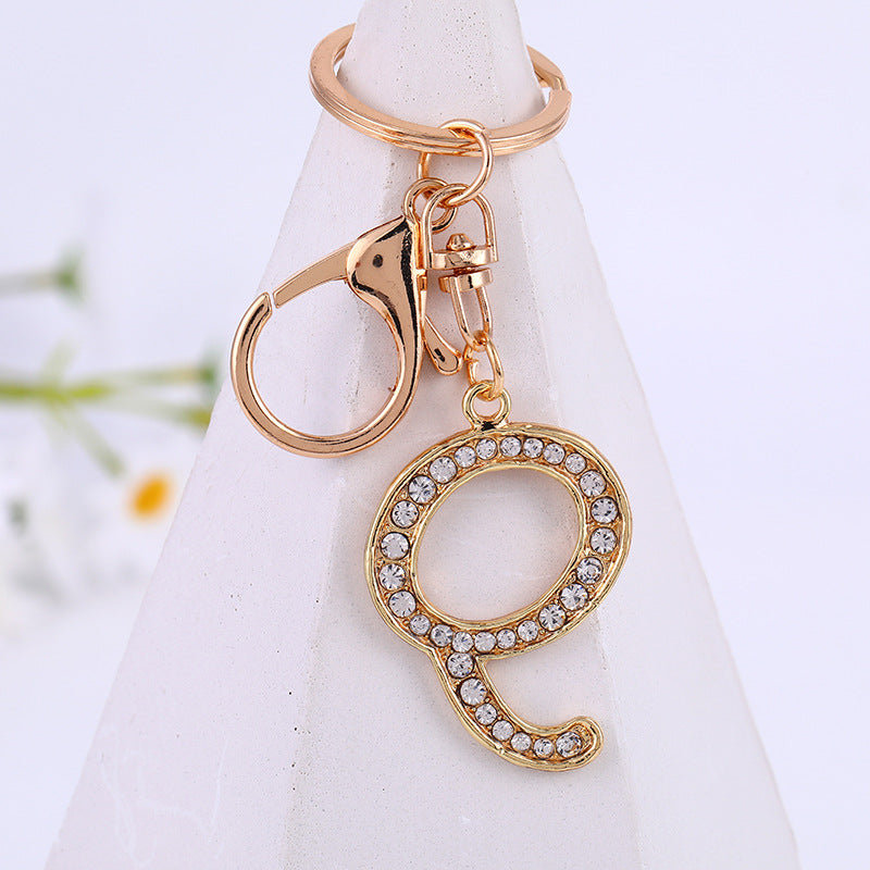 Wholesale Rhinestone Letter Metal Keychain ACC-KC-YuanFei004