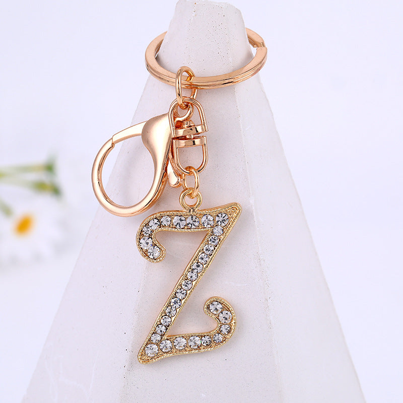 Wholesale Rhinestone Letter Metal Keychain ACC-KC-YuanFei004