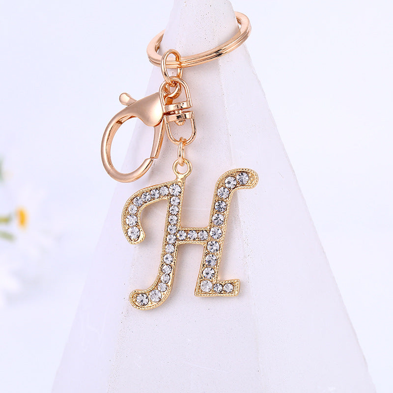 Wholesale Rhinestone Letter Metal Keychain ACC-KC-YuanFei004
