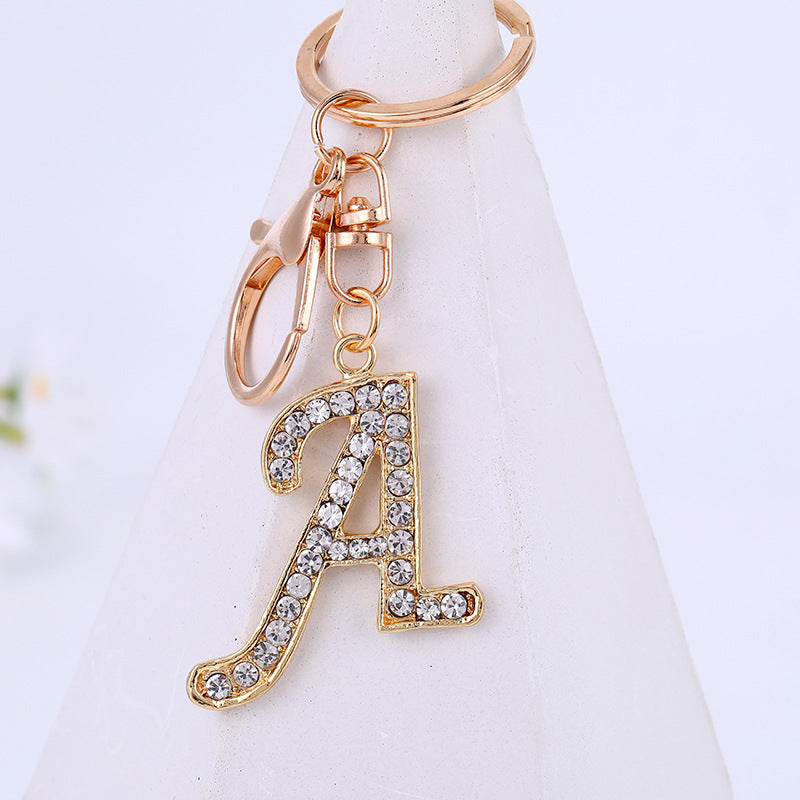 Wholesale Rhinestone Letter Metal Keychain ACC-KC-YuanFei004