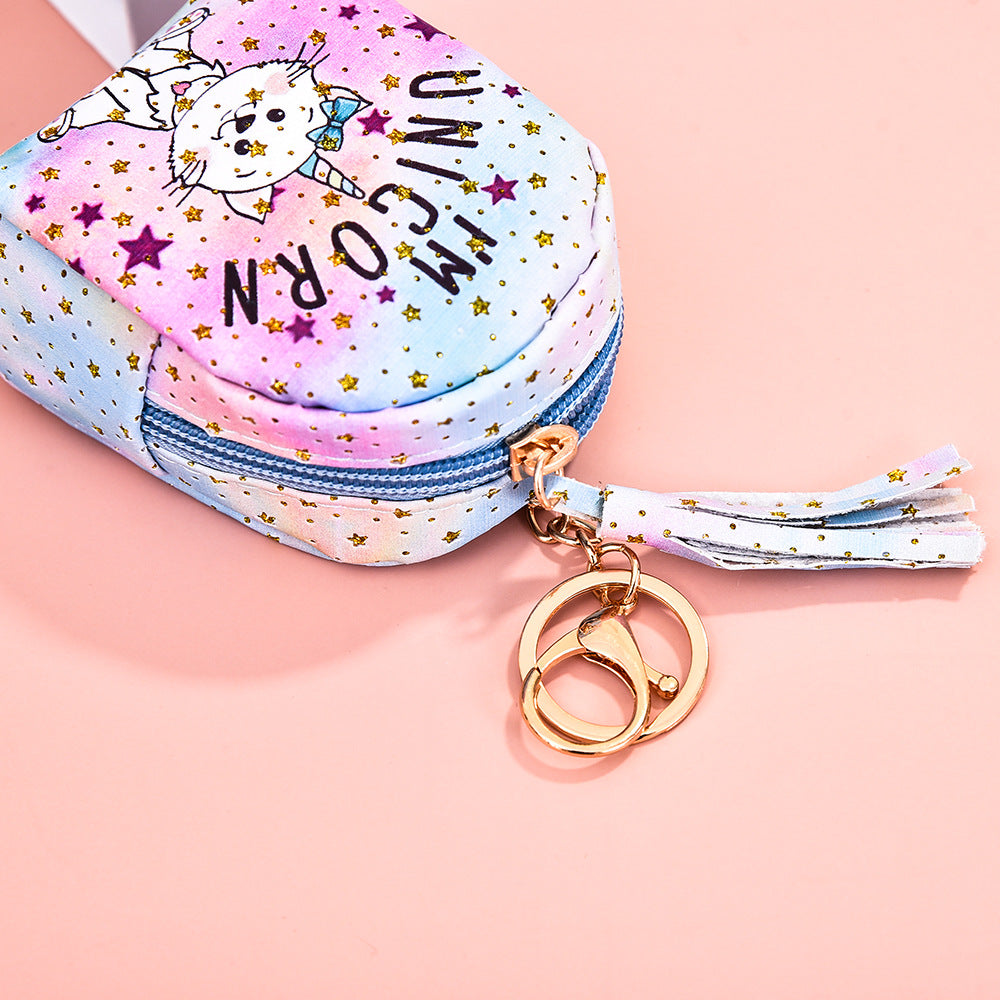 Wholesale Cartoon Unicorn Mini PU Coin Purse Keychain Keychain Wallet ACC-KC-GuoRan003