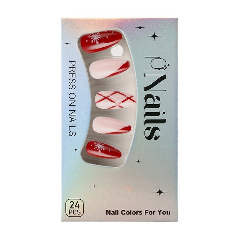 Wholesale 24 Pieces/box Christmas Cute Snowflake Nails Kits Nail Stickers ACC-NS-MiKe014