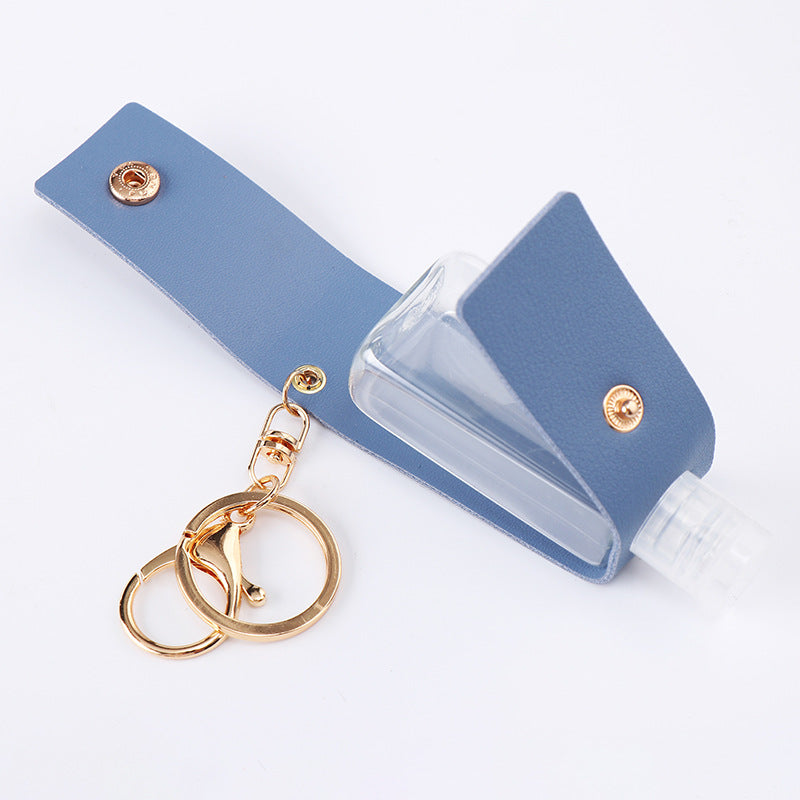 Wholesale PU Leather Keychain 30Ml Hand Sanitizer Bottle Case Boutique Resale European Style White