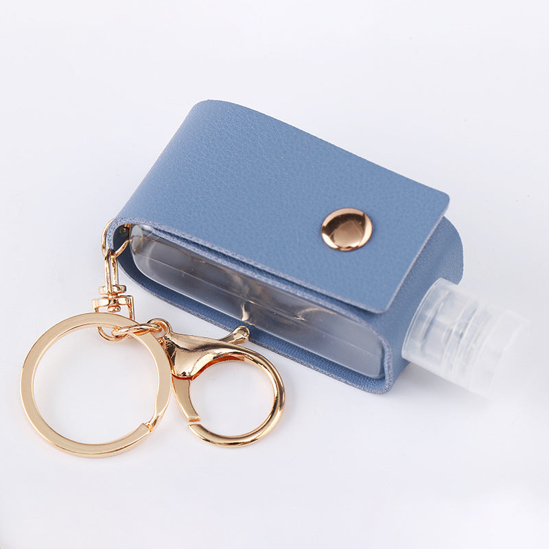 Wholesale PU Leather Keychain 30Ml Hand Sanitizer Bottle Case Boutique Resale European Style White