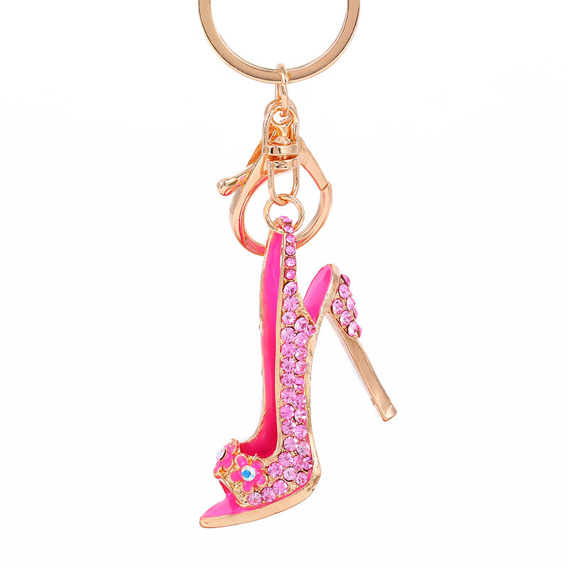 Wholesale High Heels Rhinestone Alloy Keychain ACC-KC-YuanFei006
