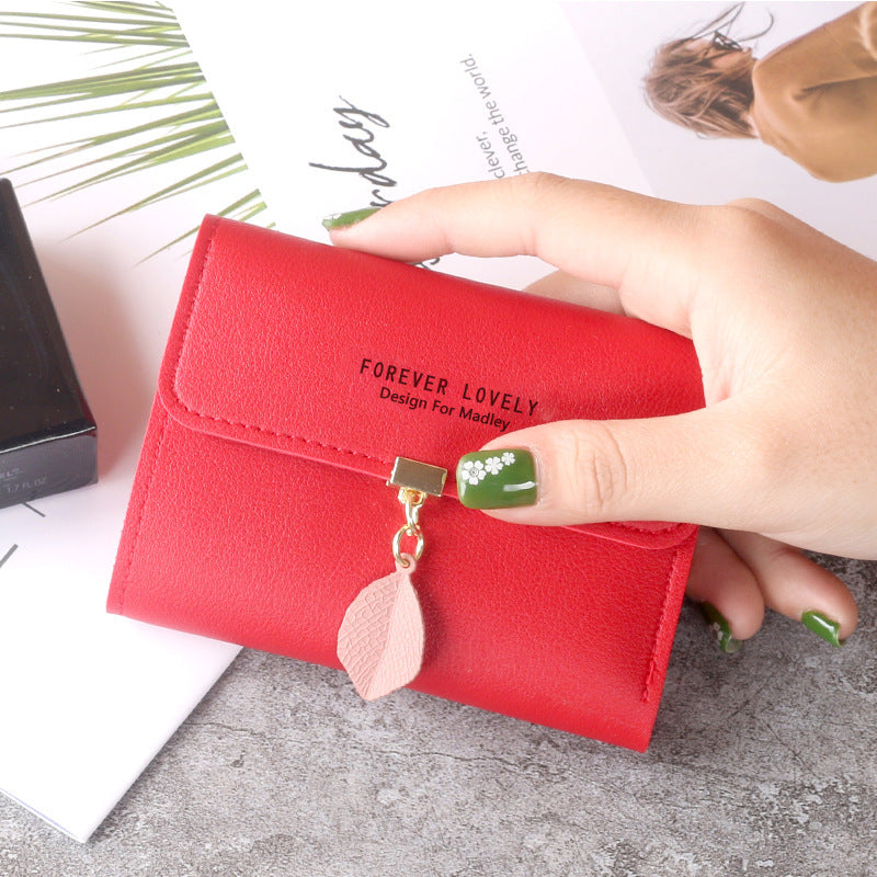 Wholesale Everyday Fashion Women S Trifold PU Leather Wallet Leaf Pattern Card Holder Coin Purse Casual Accessory