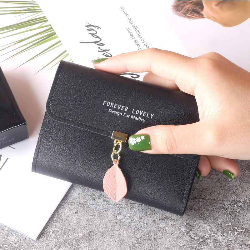 Wholesale Everyday Fashion Women S Trifold PU Leather Wallet Leaf Pattern Card Holder Coin Purse Casual Accessory