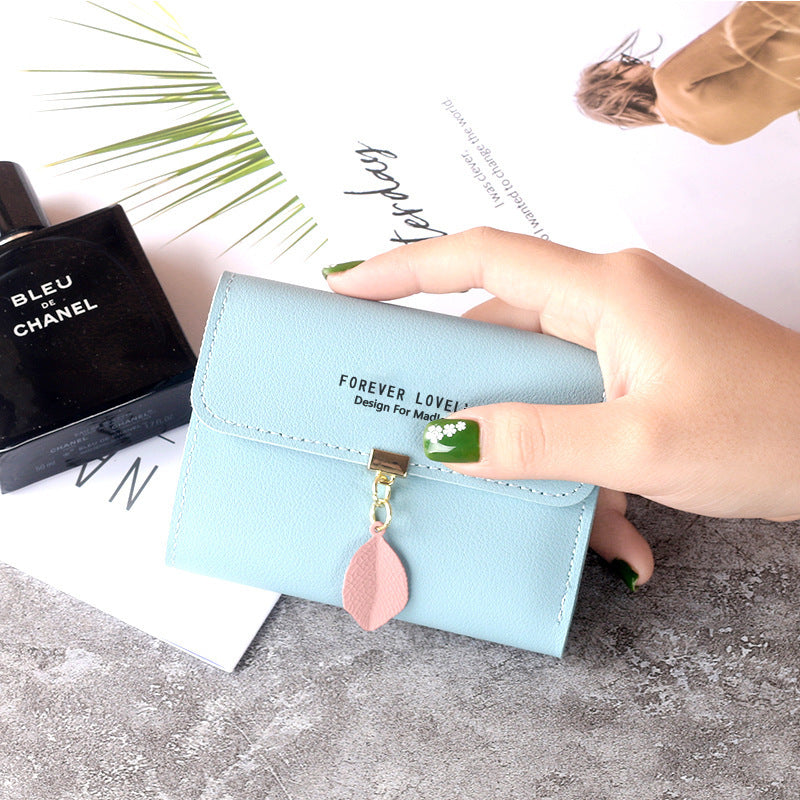 Wholesale Everyday Fashion Women S Trifold PU Leather Wallet Leaf Pattern Card Holder Coin Purse Casual Accessory