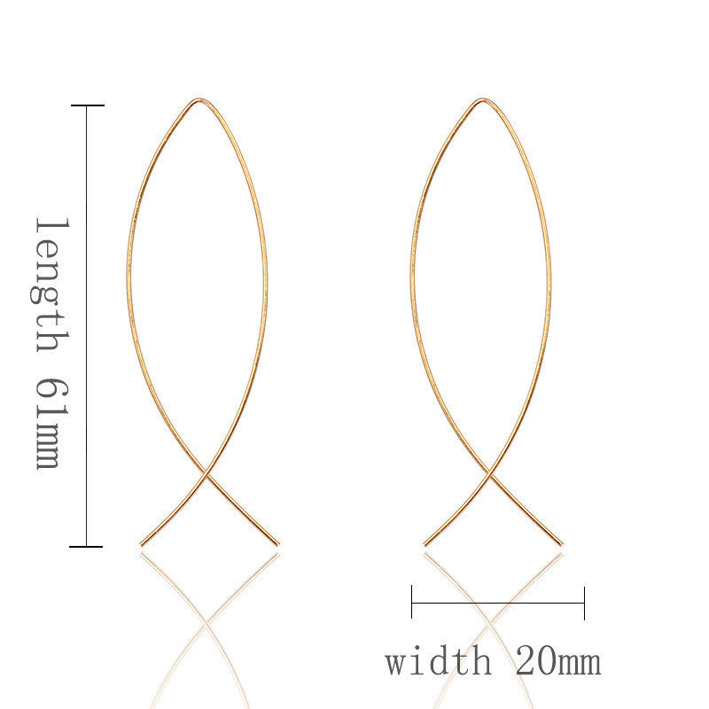 Wholesale Copper Fish Shape Handmade Hoop Earrings