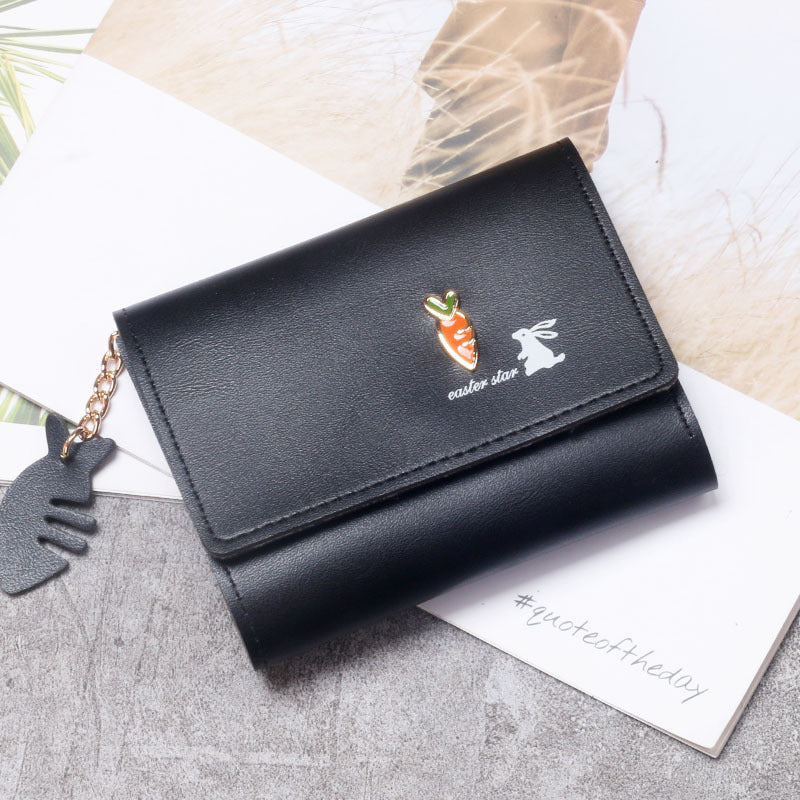 Wholesale Wine Red PU Leather Women Wallet Cute Korean Style Card Holder Coin Purse With Tassel