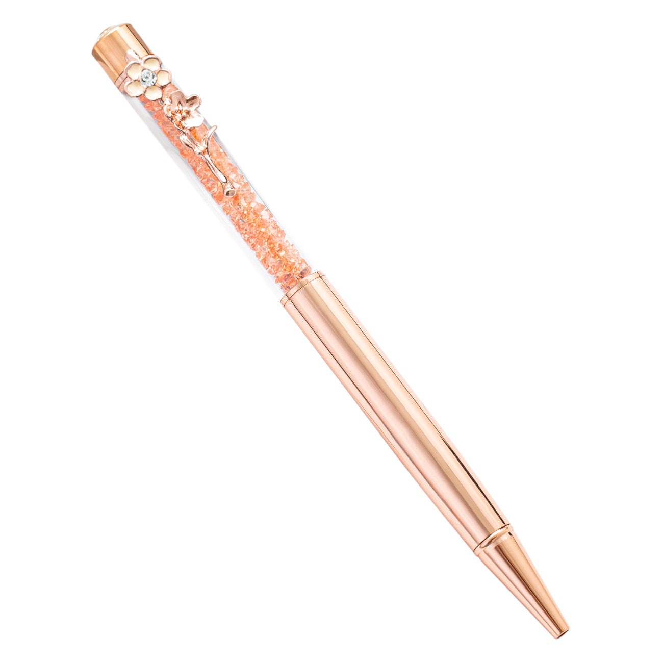 Wholesale Metal Crystal Pen Color Flower Pen Clip Diamond Ballpoint Pen ACC-PN-HuaHao010