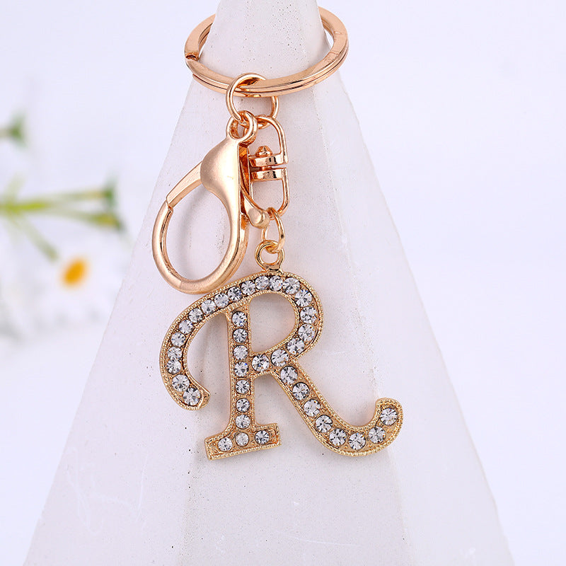 Wholesale Rhinestone Letter Metal Keychain ACC-KC-YuanFei004