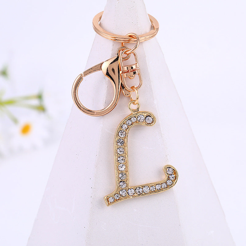 Wholesale Rhinestone Letter Metal Keychain ACC-KC-YuanFei004