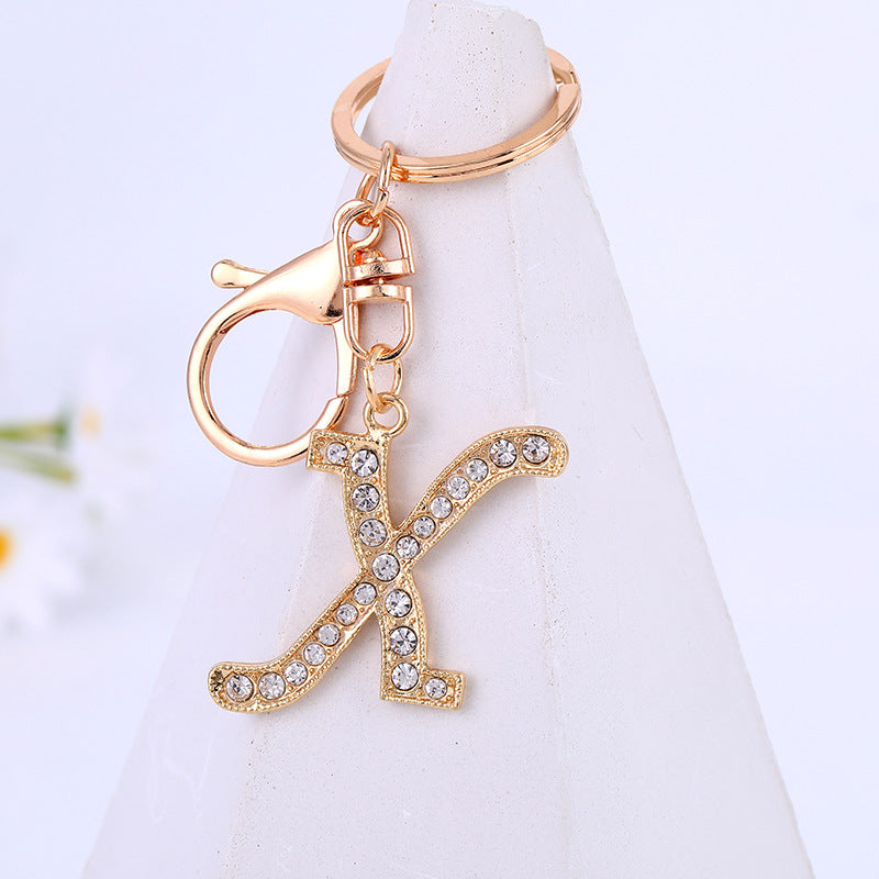 Wholesale Rhinestone Letter Metal Keychain ACC-KC-YuanFei004